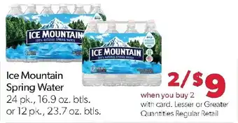 Family Fresh Market Ice Mountain Spring Water offer