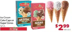 Family Fresh Market Ice Cream Cake Cups or Sugar Cones offer