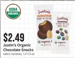 Fareway Justin's Organic Chocolate Snacks offer