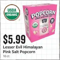 Fareway Lesser Evil Himalayan Pink Salt Popcorn offer