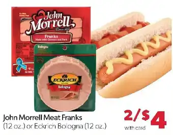 Family Fresh Market John Morrell Meat Franks or Eckrich Bologna offer