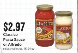 Fareway Classico pasta sauce or alfredo offer