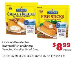 Family Fresh Market Gorton's Breaded or Battered Fish or Shrimp offer