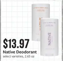 Fareway Native Deodorant offer