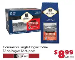Family Fresh Market Finest Reserve Gourmet or Single Origin Coffee offer