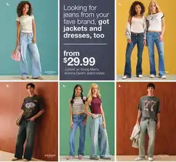 JC Penney Juniors' or Young Men's Arizona Denim offer