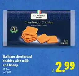 Lidl Italiamo shortbread cookies with milk and honey offer