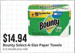 Fareway Bounty select-a-size paper towels offer