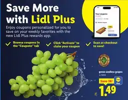 Lidl green seedless grapes offer