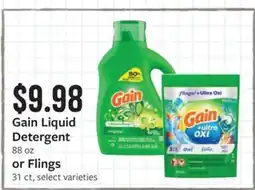 Fareway Gain liquid detergent or flings offer
