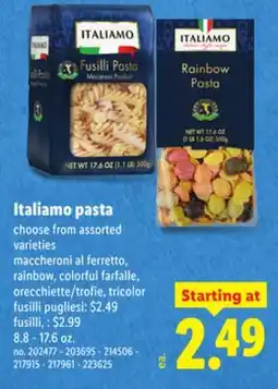 Lidl Italiamo pasta offer