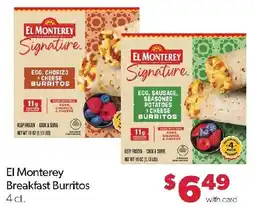 Family Fresh Market El Monterey breakfast burritos offer