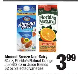 Super King Markets Almond Breeze Non-Dairy 64 oz, Florida's Natural Orange Juice 52 oz or Juice Blends 52 oz offer