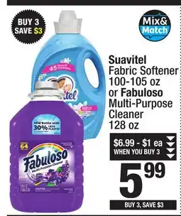 Super King Markets Suavitel Fabric Softener 100-105 oz or Fabuloso Multi-Purpose Cleaner 128 oz offer