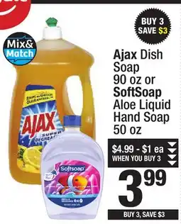 Super King Markets Ajax Dish Soap 90 oz or SoftSoap Aloe Liquid Hand Soap 50 oz offer