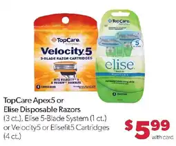 Family Fresh Market TopCare Apex5 or Elise Disposable Razors offer