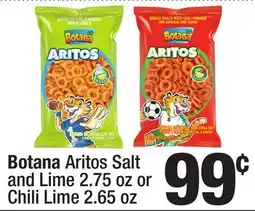 Super King Markets Botana Aritos Salt and Lime 2.75 oz or Chili Lime 2.65 oz offer