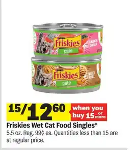 Meijer Purina Friskies Wet Cat Food Singles offer