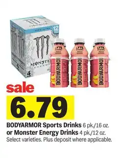 Meijer BODYARMOR Sports Drinks or Monster Energy Drinks offer