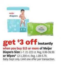 Meijer Meijer Diapers Size offer