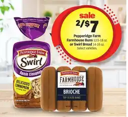 Meijer Pepperidge Farm Farmhouse Buns 13.5-18 oz. or Swirl Bread 14-16 oz offer