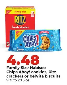Hy-Vee Family Size Nabisco Chips Ahoy! cookies, Ritzcrackers or belVita biscuits offer