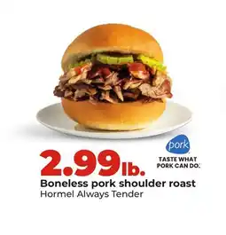 Hy-Vee Boneless pork shoulder roast offer