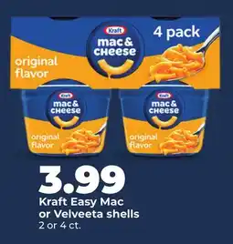 Hy-Vee Kraft Easy Mac or Velveeta shells offer