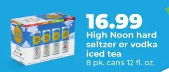 Hy-Vee High Noon hard seltzer or vodka iced tea offer