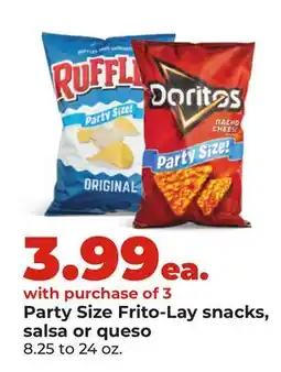 Hy-Vee Party Size Frito-Lay snacks, salsa or queso offer
