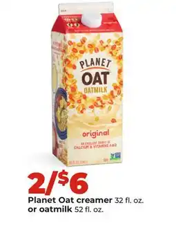 Hy-Vee Planet Oat creamer 32 fl. oz. or oatmilk 52 fl. oz offer