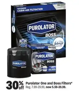 Meijer Purolator One and Boss Filters offer