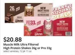 Fareway Muscle Milk Ultra Filtered High Protein Shakes offer