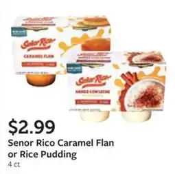 Fareway Senor Rico Caramel Flan or Rice Pudding offer