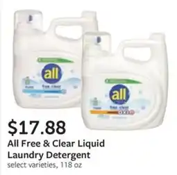 Fareway All Free & Clear Liquid Laundry Detergent offer