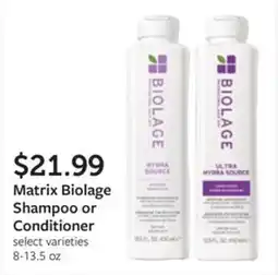 Fareway Matrix Biolage Shampoo or Conditioner offer