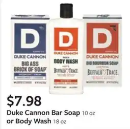 Fareway Duke Cannon Bar Soap or Body Wash offer