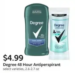 Fareway Degree 48 Hour Antiperspirant offer