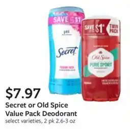 Fareway Secret or Old Spice Value Pack Deodorant offer