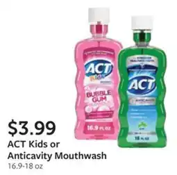 Fareway Act kids or anticavity mouthwash offer