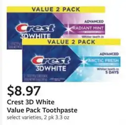 Fareway Crest 3D White Value Pack Toothpaste offer