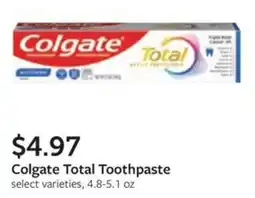 Fareway Colgate Total Toothpaste offer