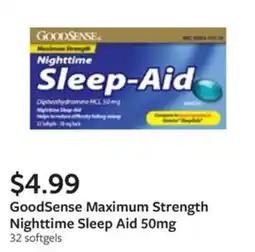 Fareway GoodSense Maximum Strength Nighttime Sleep Aid 50mg offer
