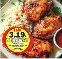 Meijer Fresh from Meijer Family Pack Boneless Skinless Chicken Thighs offer
