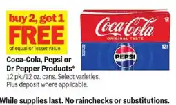Meijer Coca-Cola, Pepsi or Dr Pepper Products offer