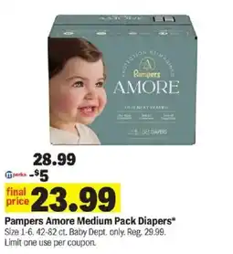Meijer Pampers Amore Medium Pack Diapers offer