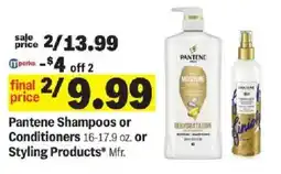 Meijer Pantene Shampoos or Conditioners or Styling Products offer