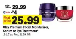 Meijer Olay Premium Facial Moisturizer, Serum or Eye Treatment offer