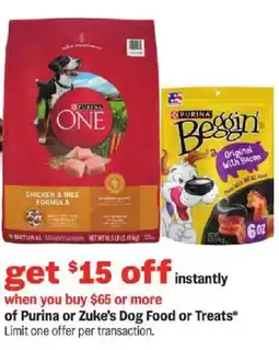 Meijer Purina or Zuke's Dog Food or Treats offer