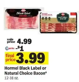 Meijer Hormel Black Label or Natural Choice Bacon offer